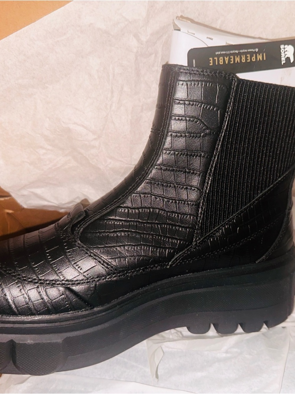 Sorel Caribou X Chelsea Waterproof Boot - Black - Picture 3 of 6